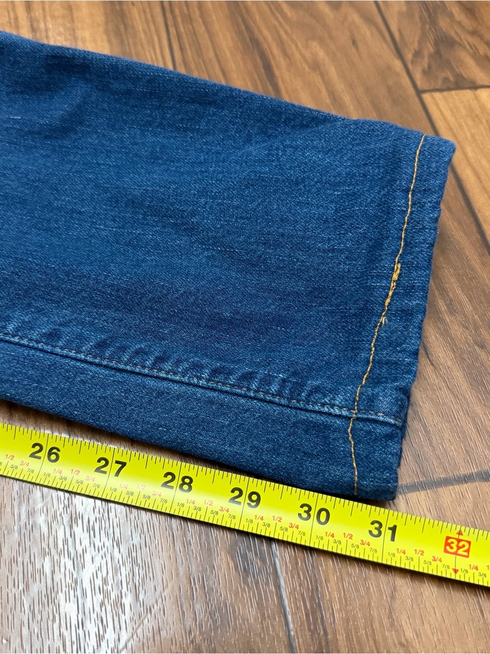 LL Bean Classic Fit Flannel Lined Jeans Blue Denim Medium Wash Mens 32x31 505661 - Picture 11 of 14